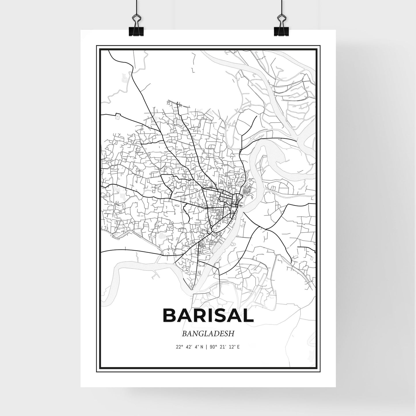 Barisal Bangladesh - Premium City Map Poster