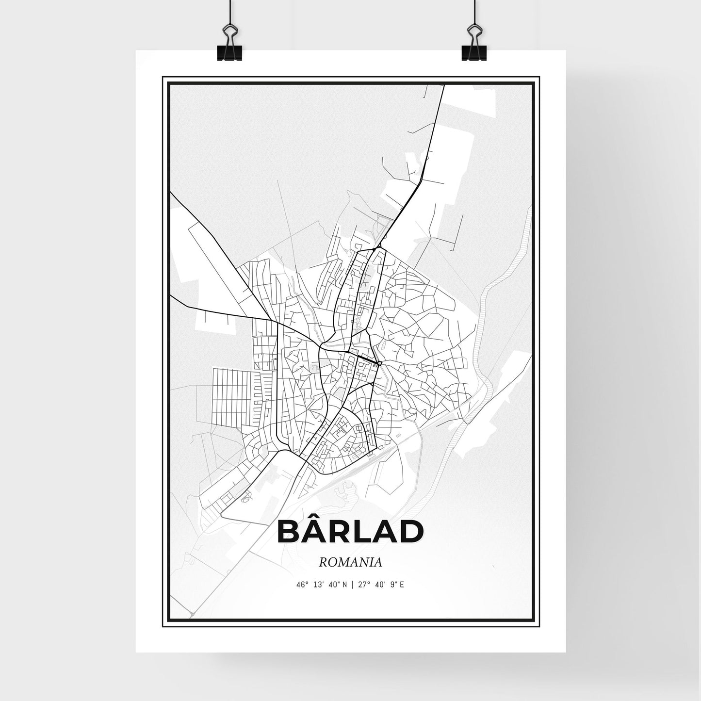 Bârlad Romania - Premium City Map Poster