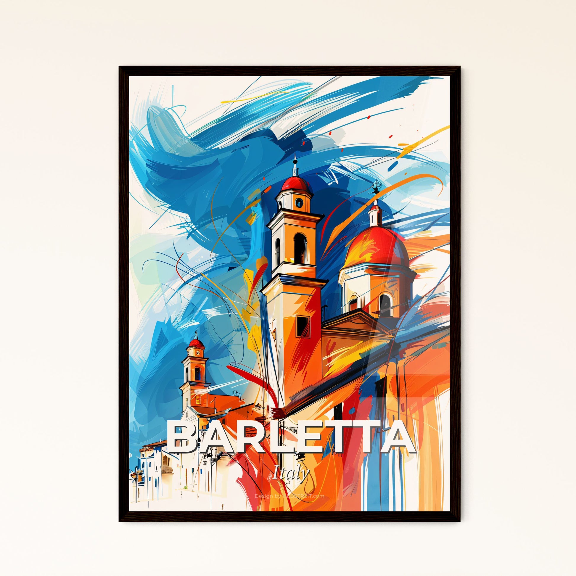 Vibrant Barletta, Italy - A Painting Of A Building With Colorful Paint