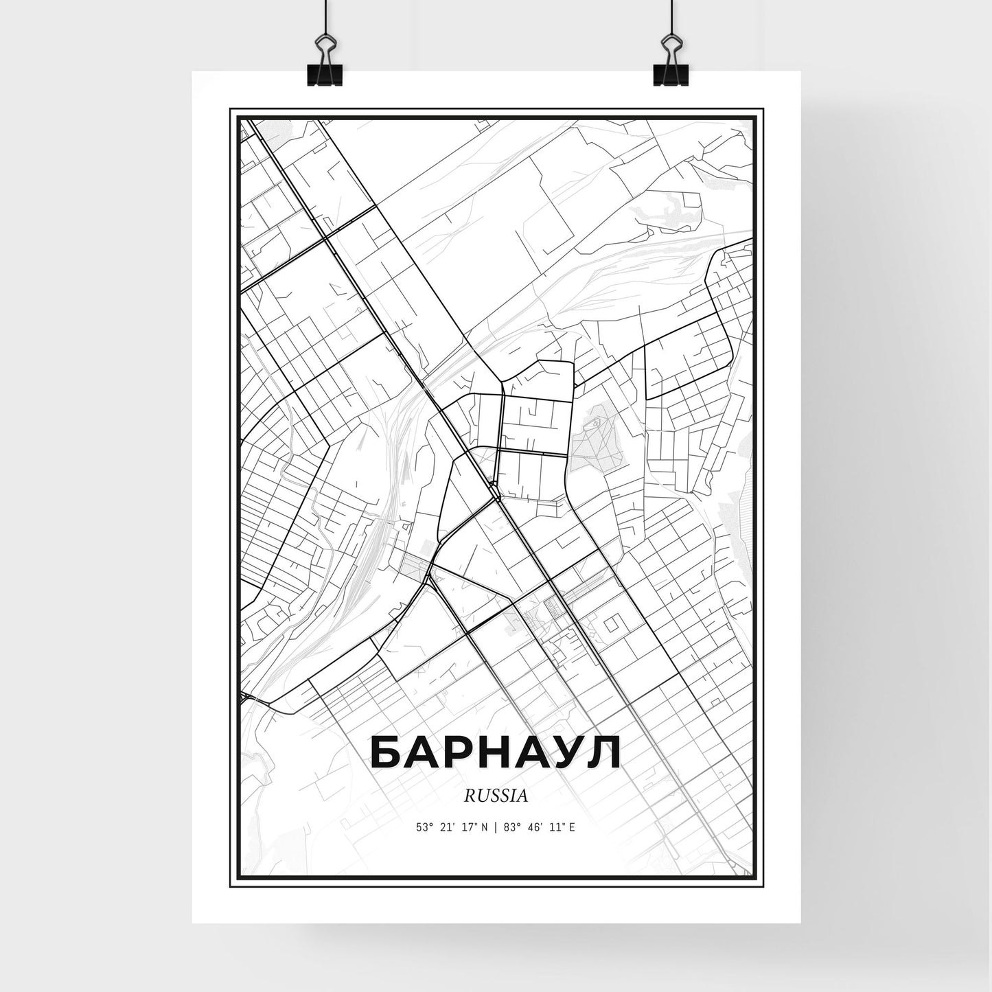 Barnaul Russia - Premium City Map Poster