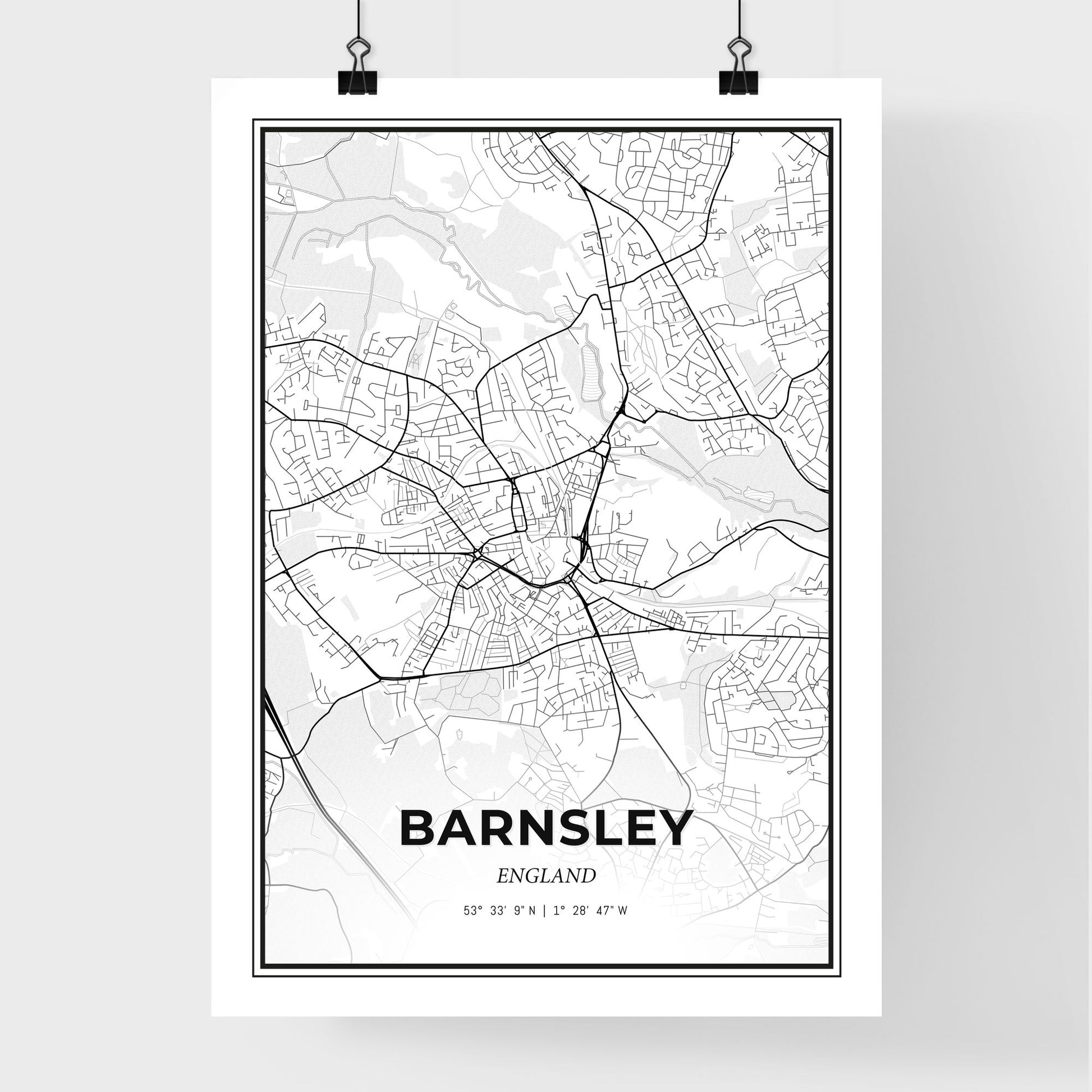 Barnsley England - Premium City Map Poster