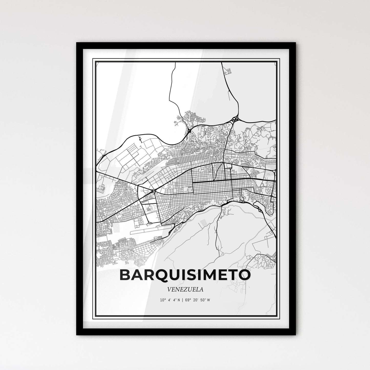 Barquisimeto Venezuela - Scandinavian Style City Map for Modern Home Decor