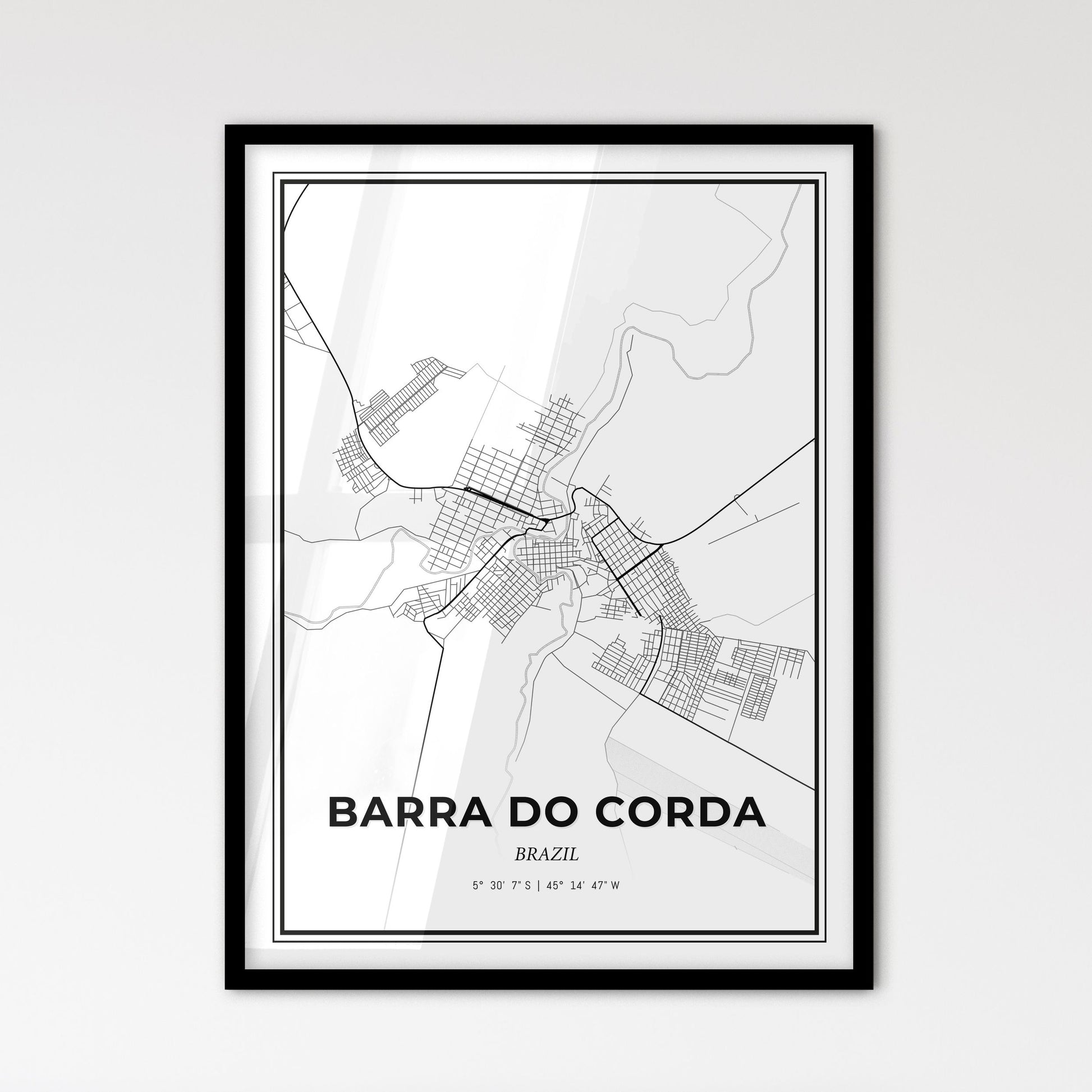 Barra do Corda Brazil - Scandinavian Style City Map for Modern Home Decor