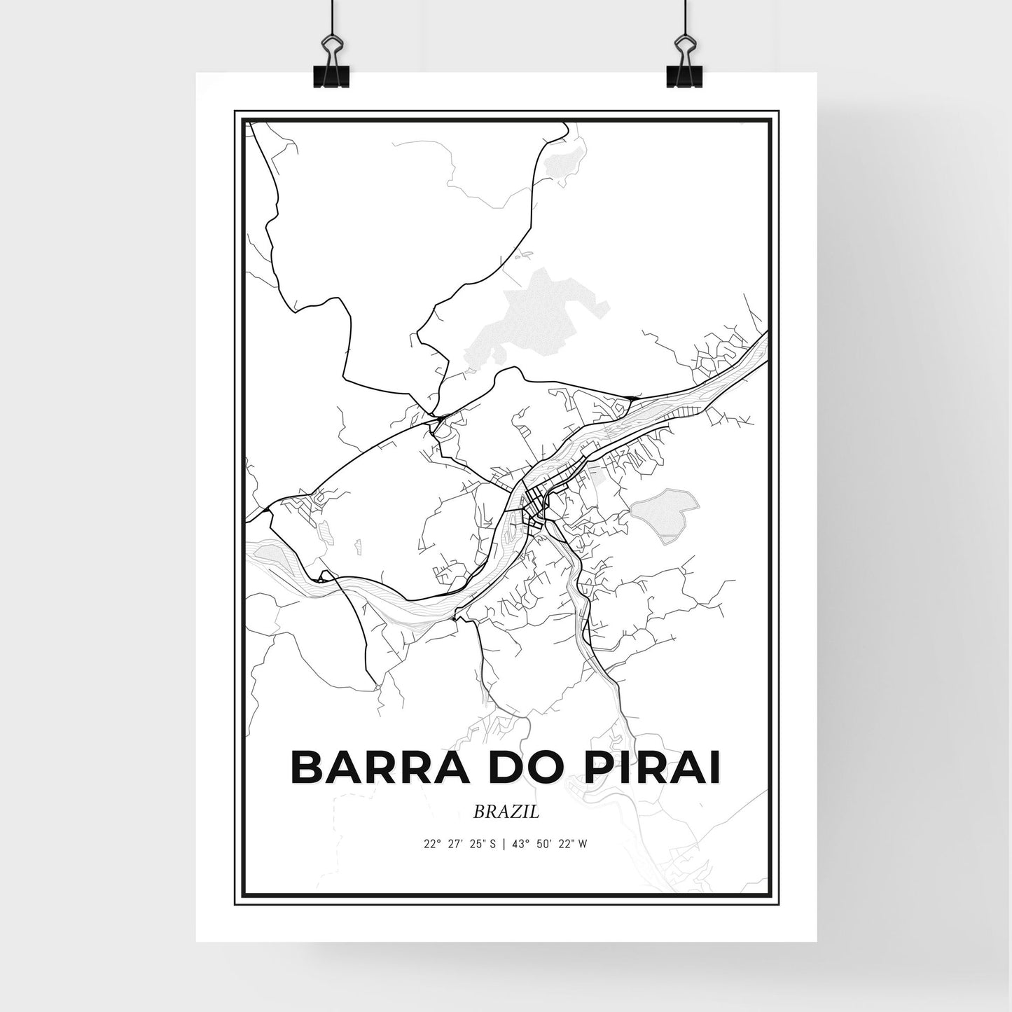 Barra do Pirai Brazil - Premium City Map Poster