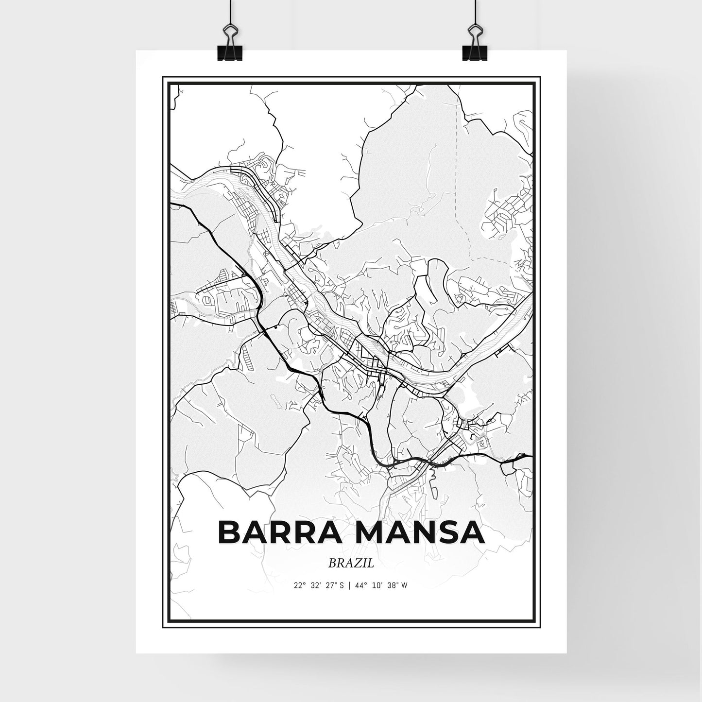 Barra Mansa Brazil - Premium City Map Poster