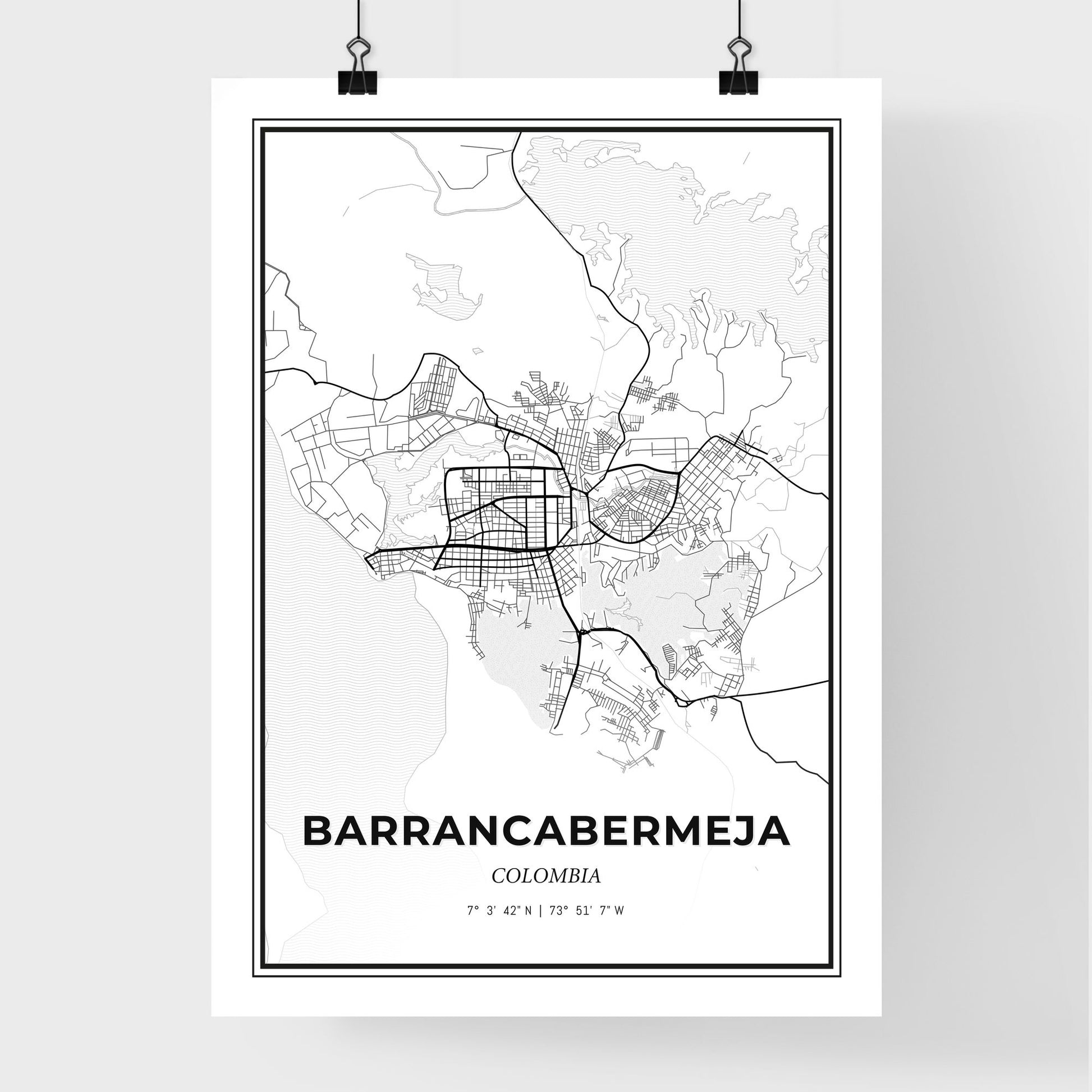 Barrancabermeja Colombia - Premium City Map Poster