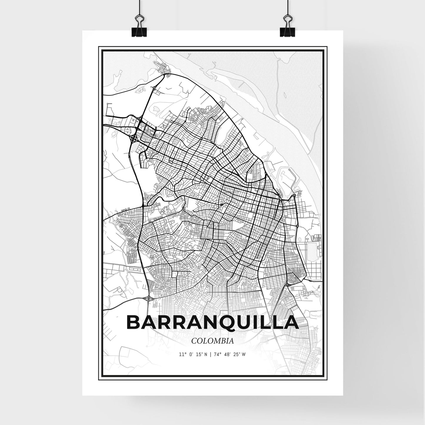 Barranquilla Colombia - Premium City Map Poster