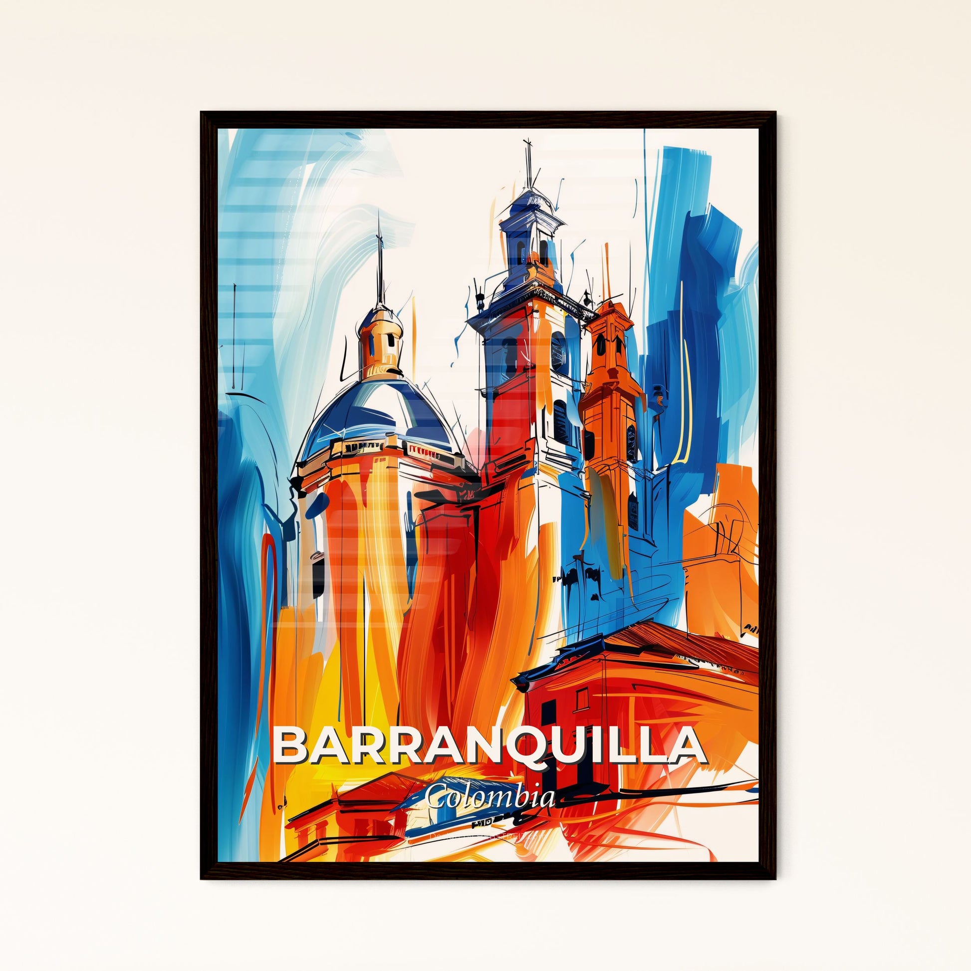 Vibrant Barranquilla, Colombia - A Painting Of A Building