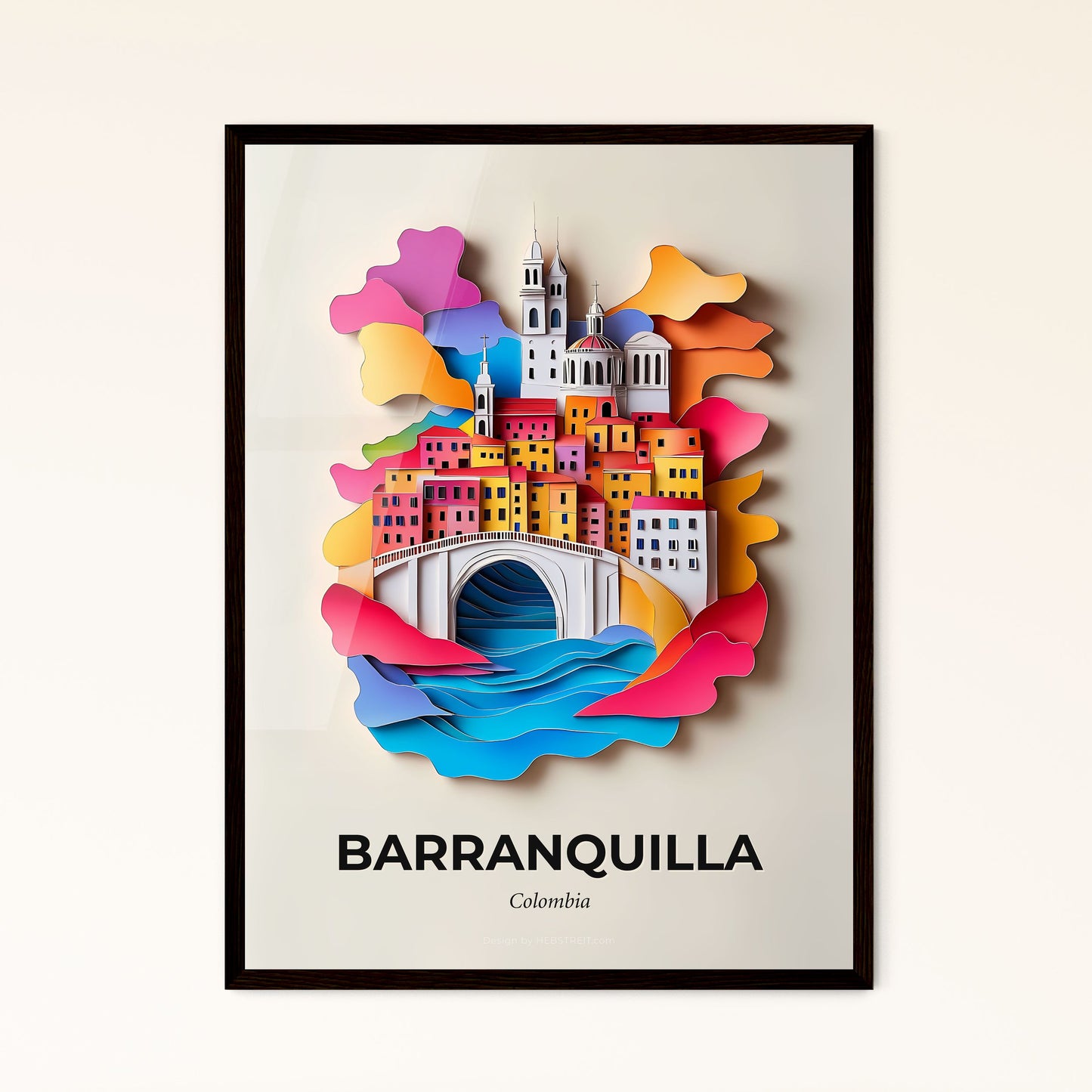 Vivid Barranquilla, Colombia - a paper cut of a city with a bridge