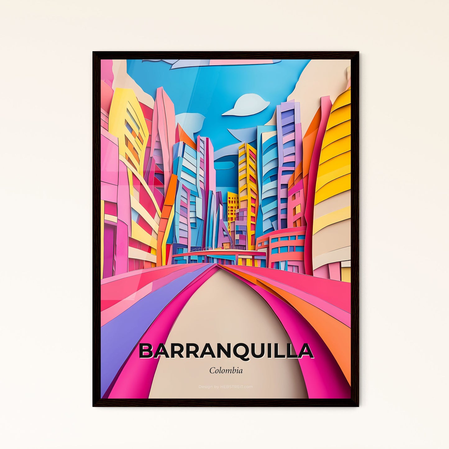 Vivid Barranquilla, Colombia - a colorful city with a road going through it