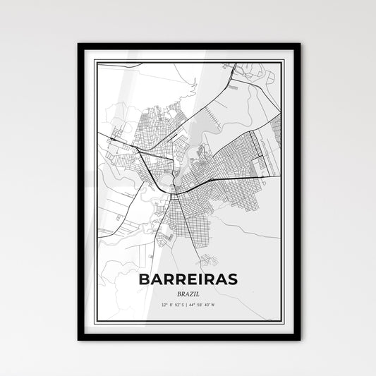 Barreiras Brazil - Scandinavian Style City Map for Modern Home Decor