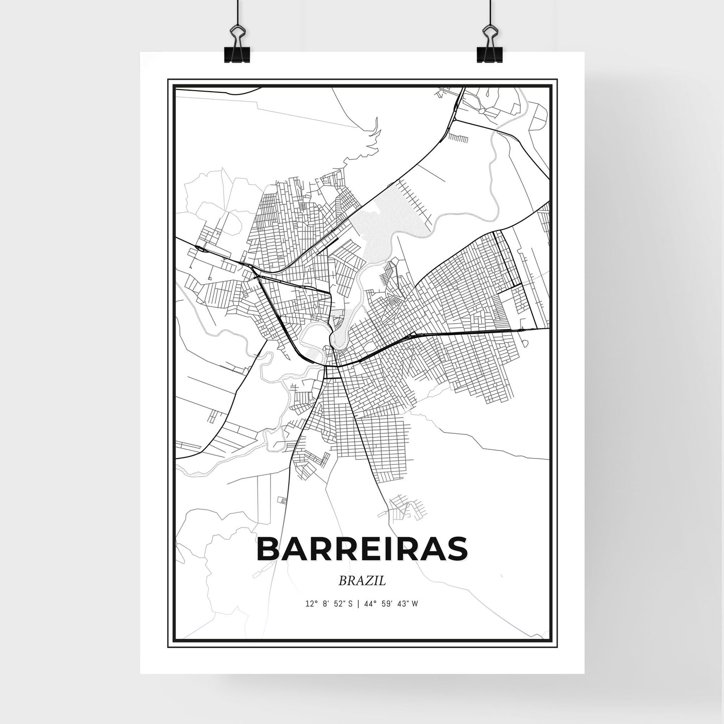 Barreiras Brazil - Premium City Map Poster