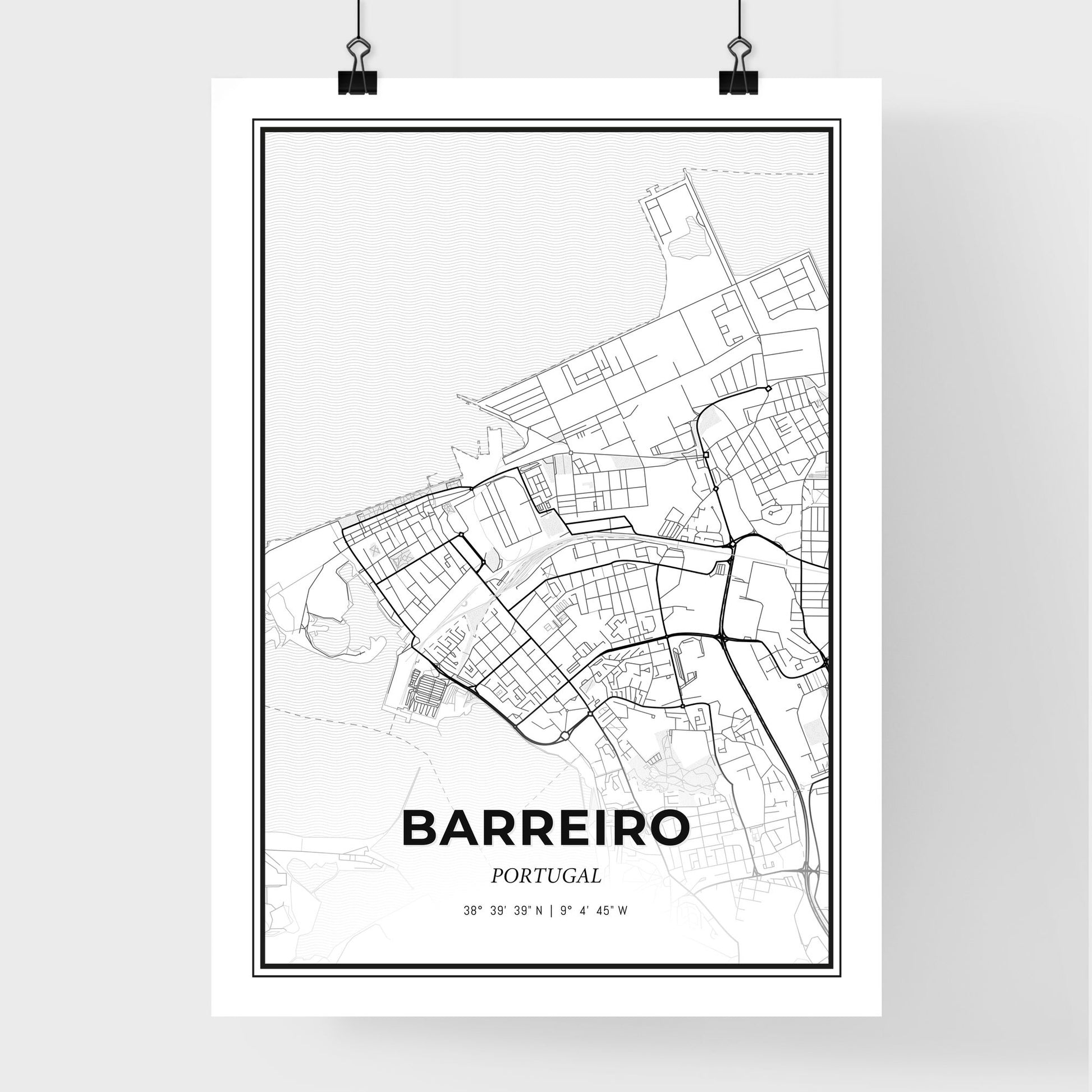 Barreiro Portugal - Premium City Map Poster