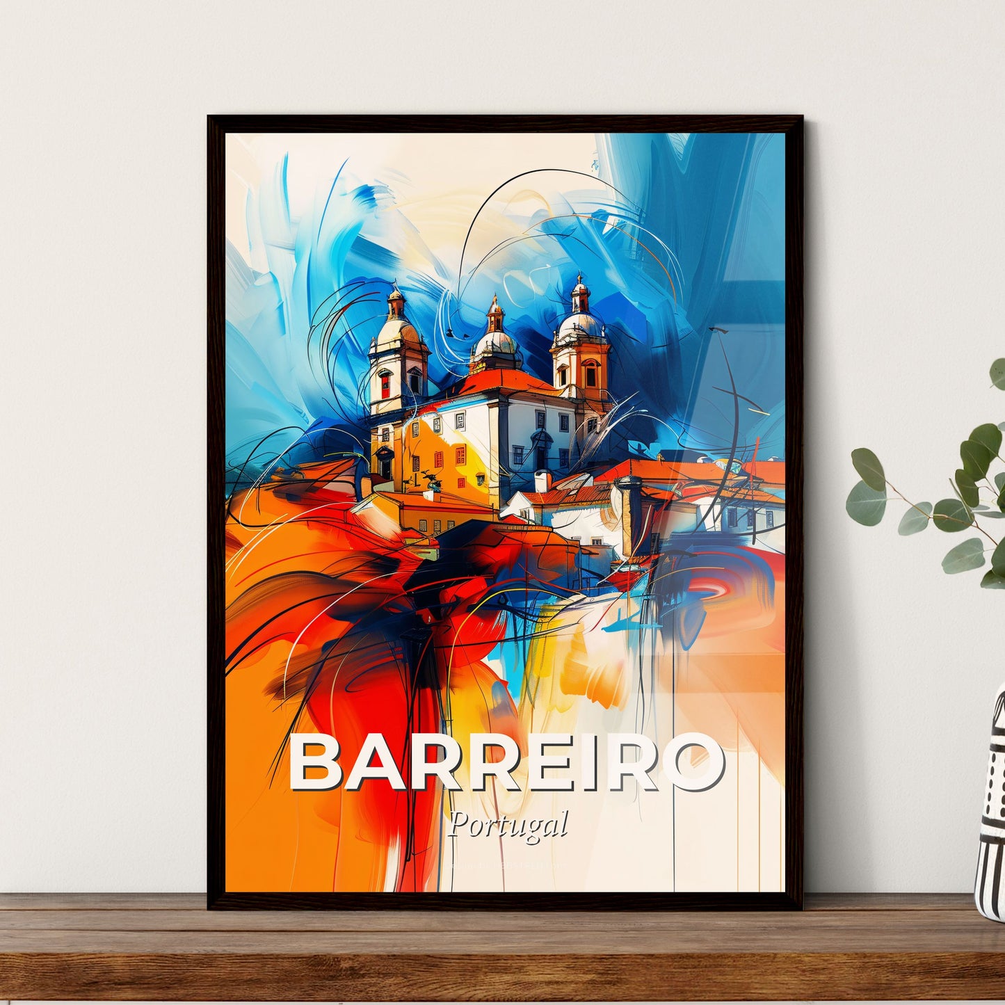 Vibrant Barreiro, Portugal - A Painting Of A Building