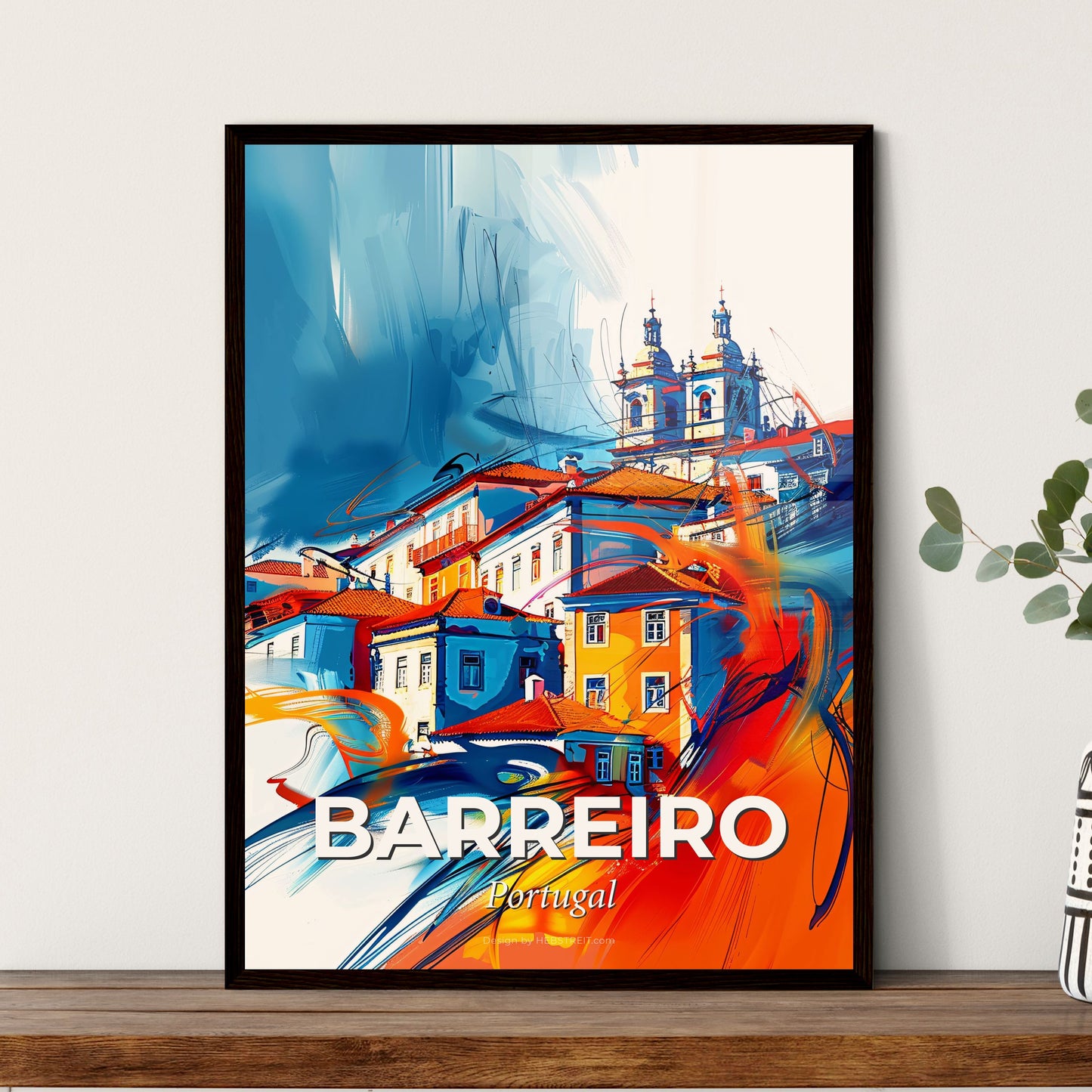 Vibrant Barreiro, Portugal - A Colorful Painting Of A Building