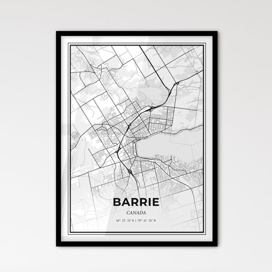 Barrie Canada - Scandinavian Style City Map for Modern Home Decor