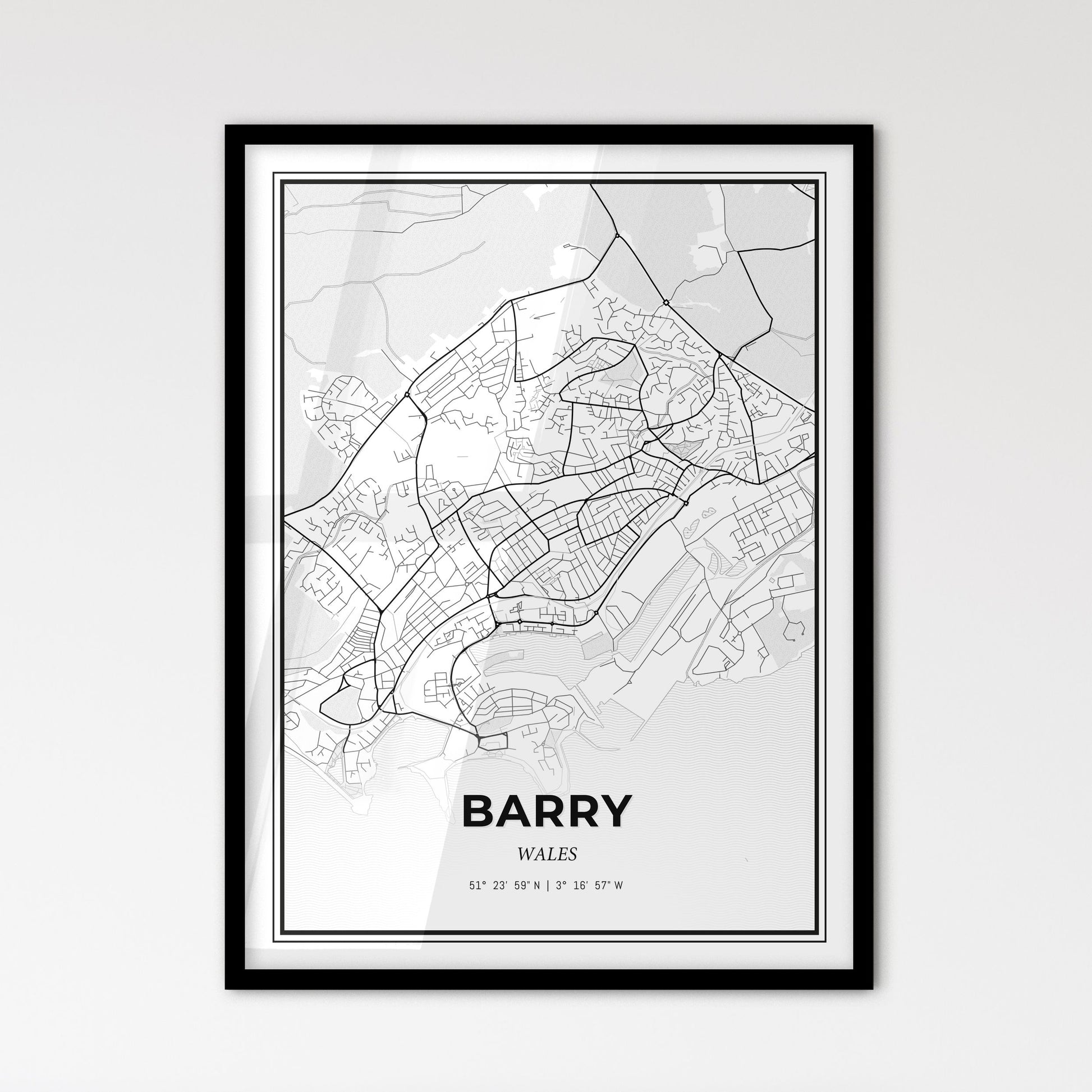 Barry Wales - Scandinavian Style City Map for Modern Home Decor