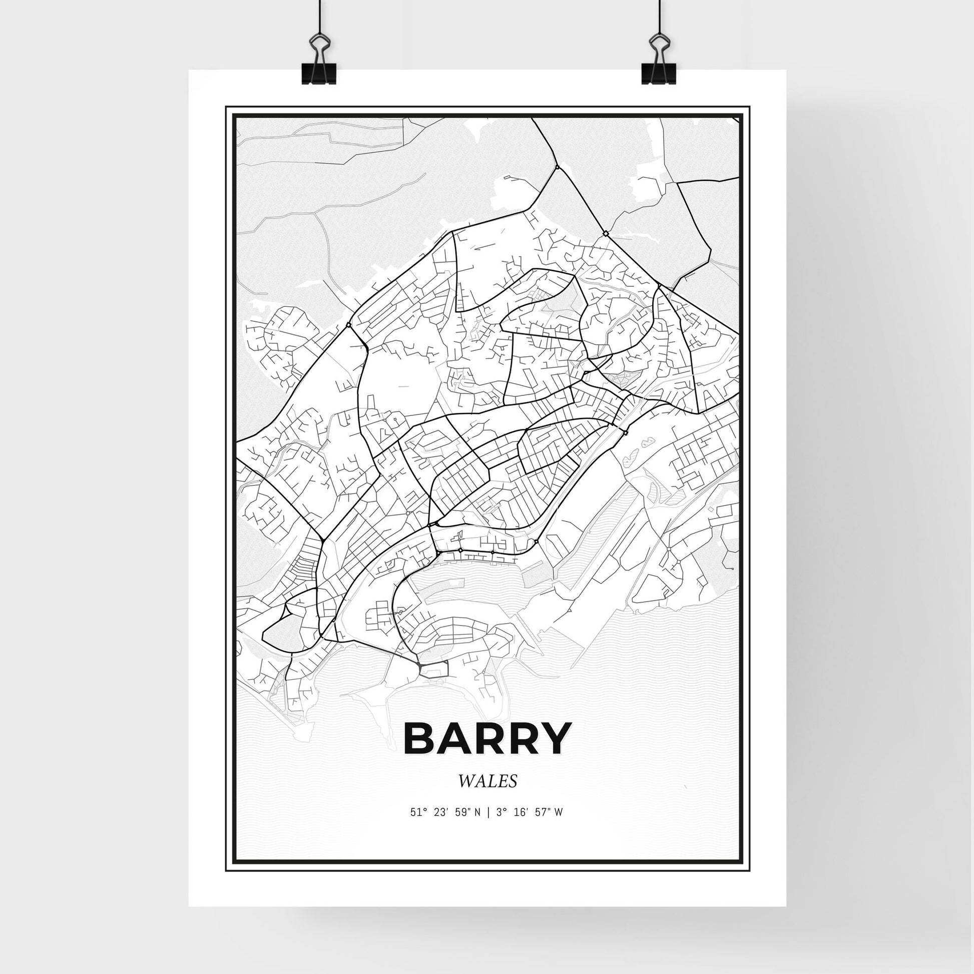 Barry Wales - Premium City Map Poster