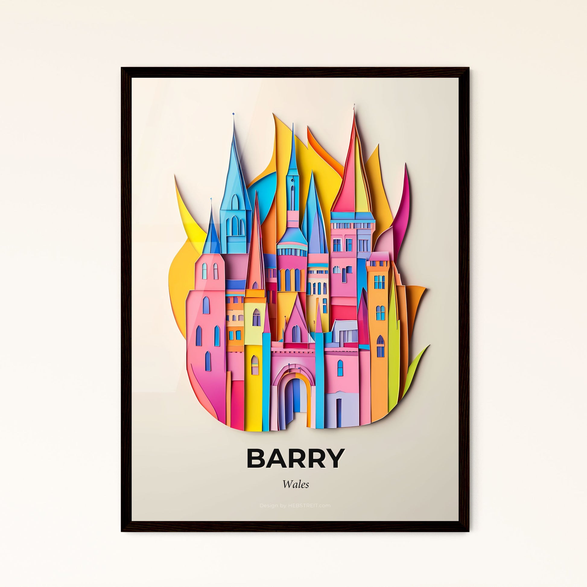 Vivid Barry, Wales - a castle with a fire coming out of it