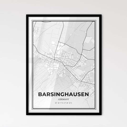 Barsinghausen Germany - Scandinavian Style City Map for Modern Home Decor