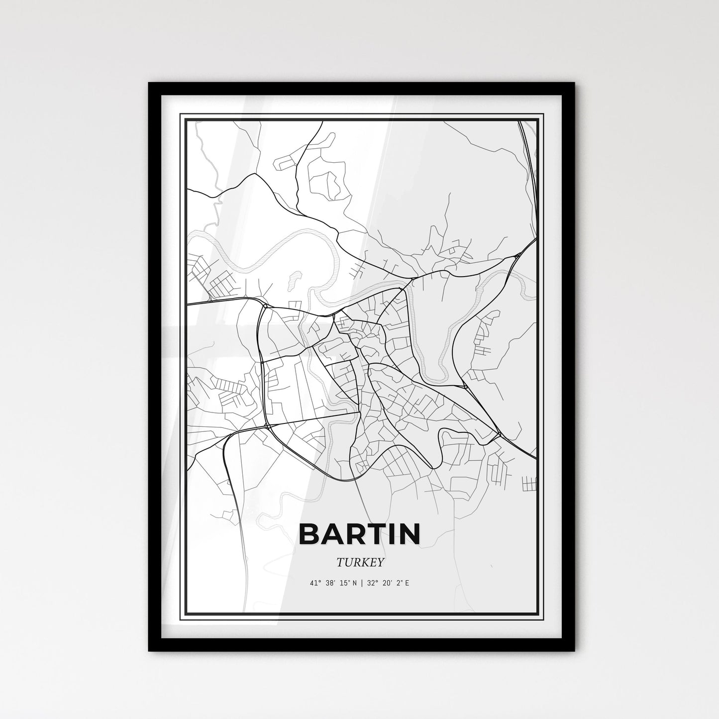 Bartın Turkey - Scandinavian Style City Map for Modern Home Decor