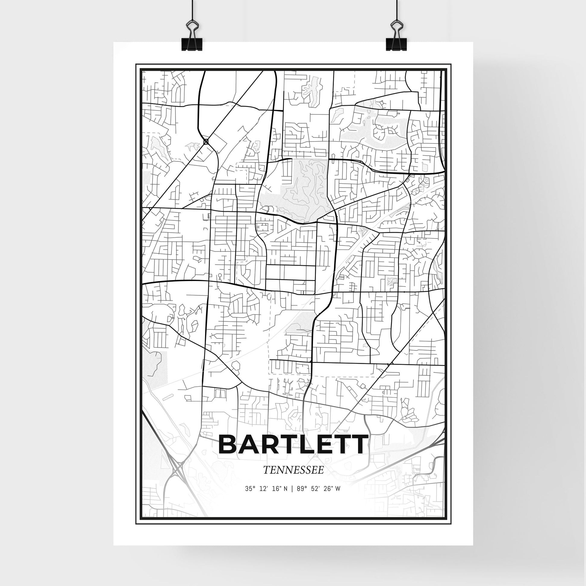 Bartlett Tennessee - Premium City Map Poster