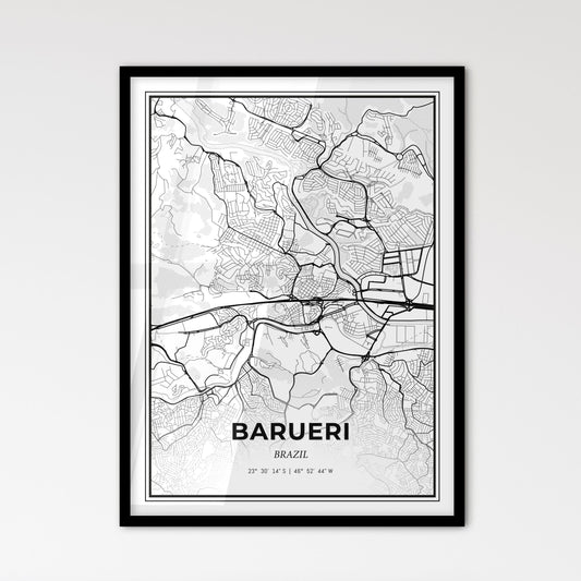 Barueri Brazil - Scandinavian Style City Map for Modern Home Decor