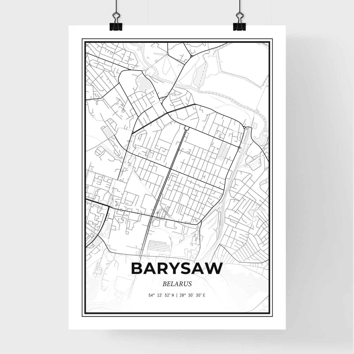 Barysaw Belarus - Premium City Map Poster