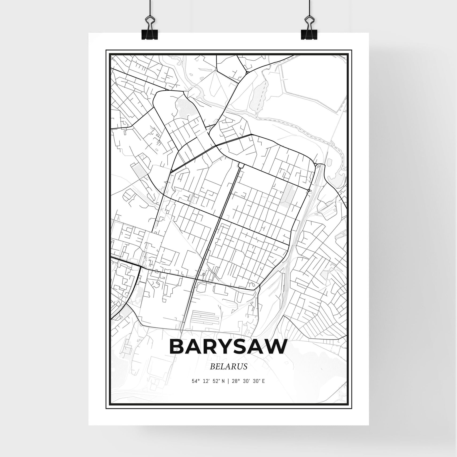 Barysaw Belarus - Premium City Map Poster