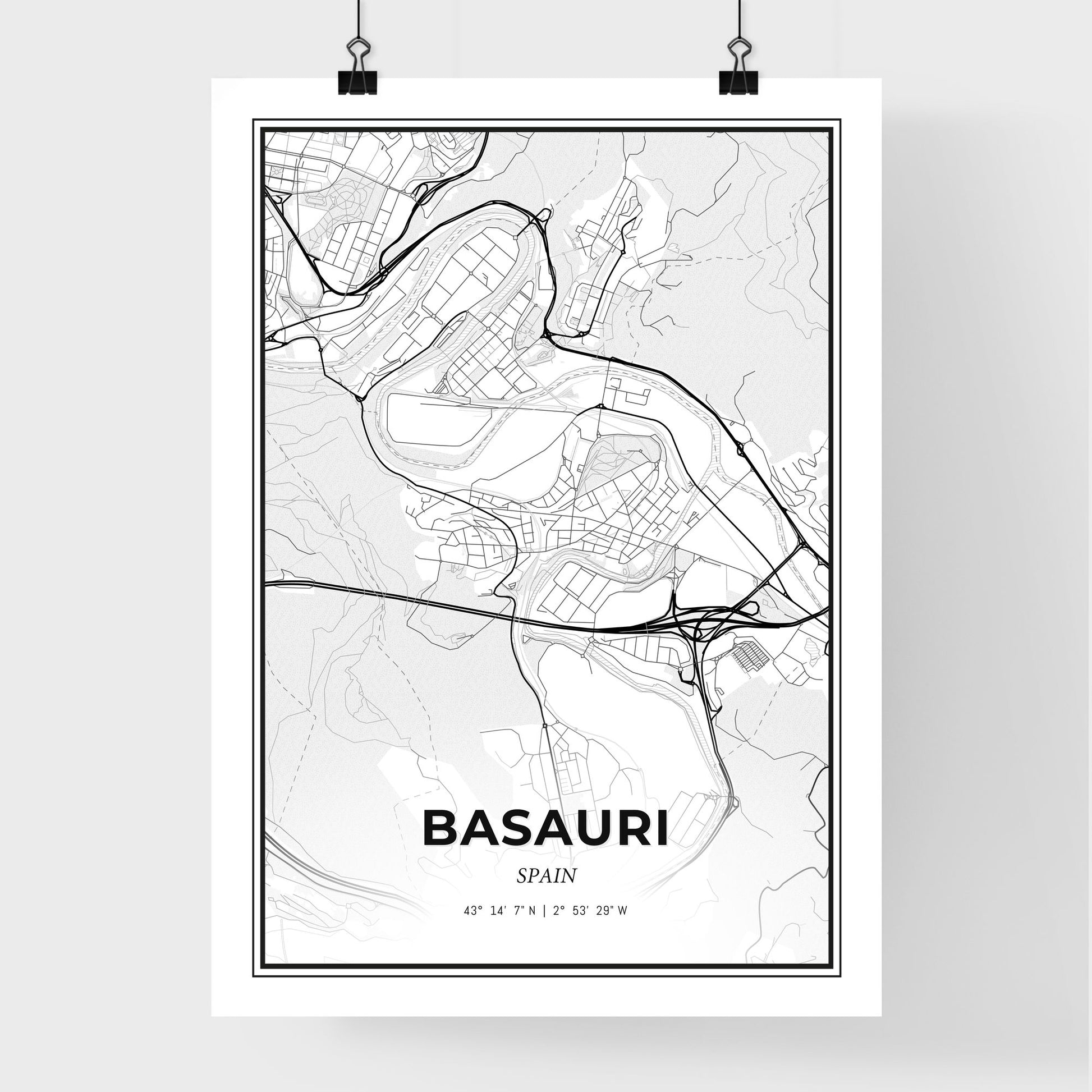 Basauri Spain - Premium City Map Poster