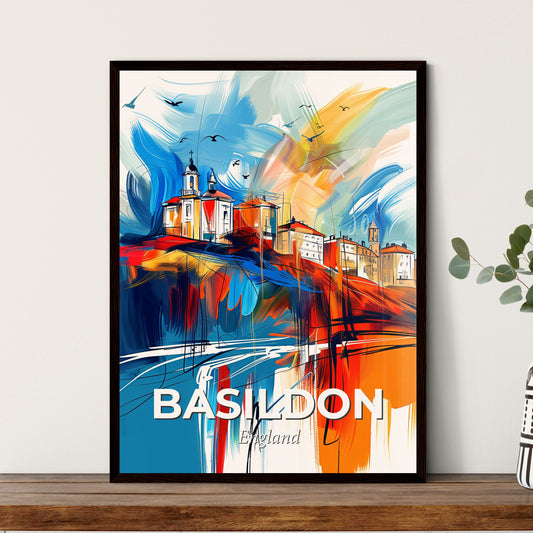 Vibrant Basildon, England - A Painting Of A City On A Hill