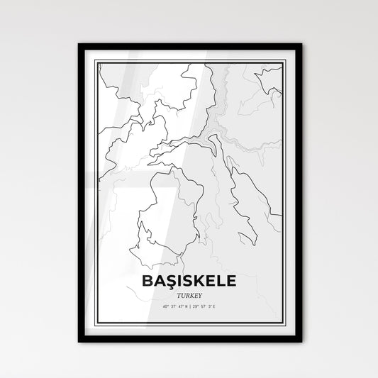 Başiskele Turkey - Scandinavian Style City Map for Modern Home Decor