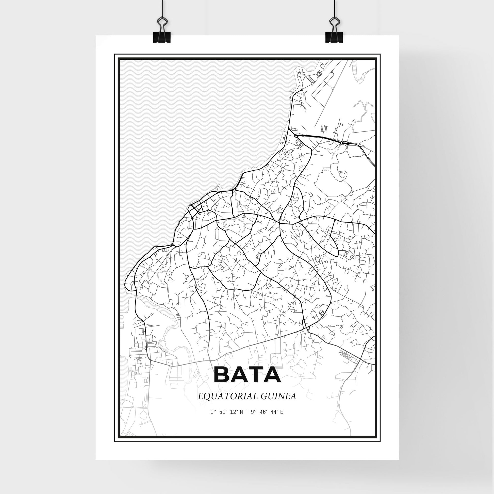 Bata Equatorial Guinea - Premium City Map Poster