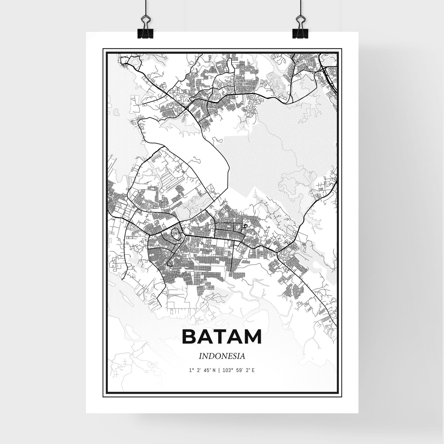 Batam Indonesia - Premium City Map Poster