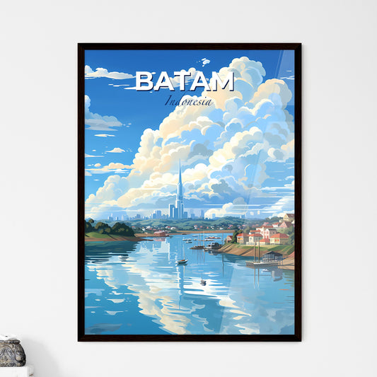 Vibrant Digital Painting of Batam Skyline, Indonesia's Watery City Default Title