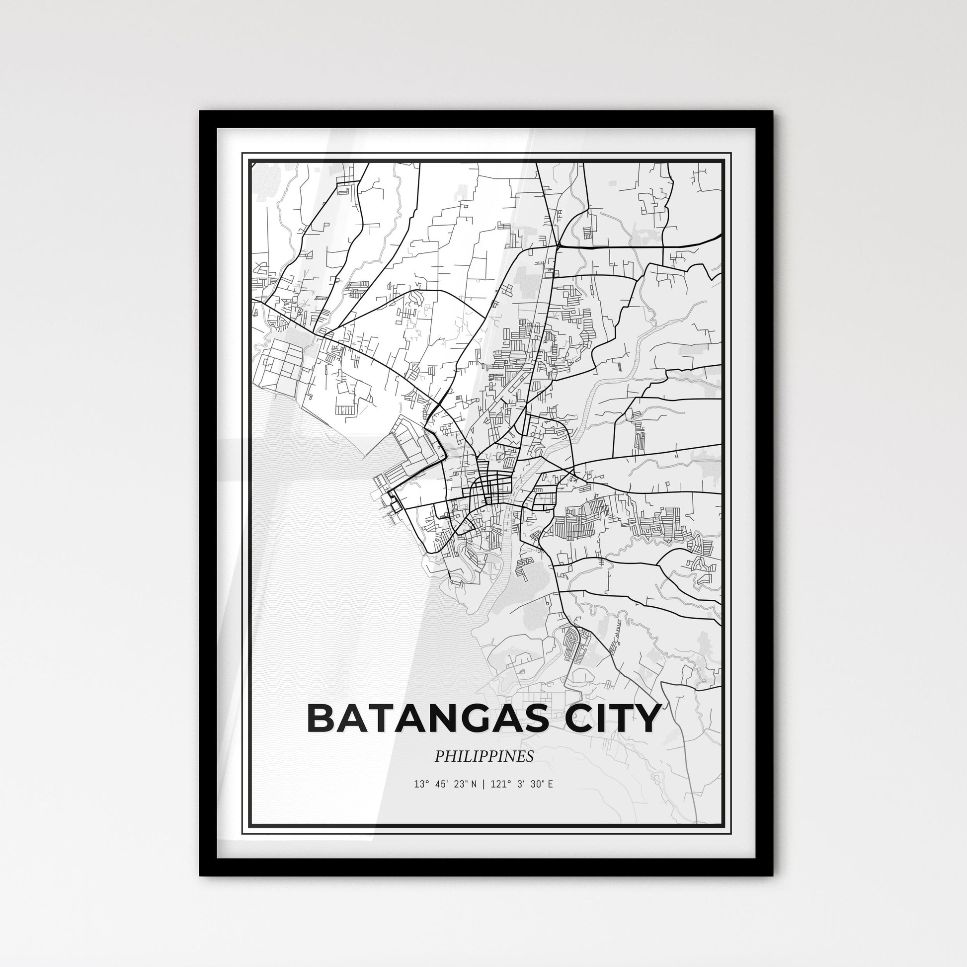 Batangas City Philippines - Scandinavian Style City Map for Modern Home Decor