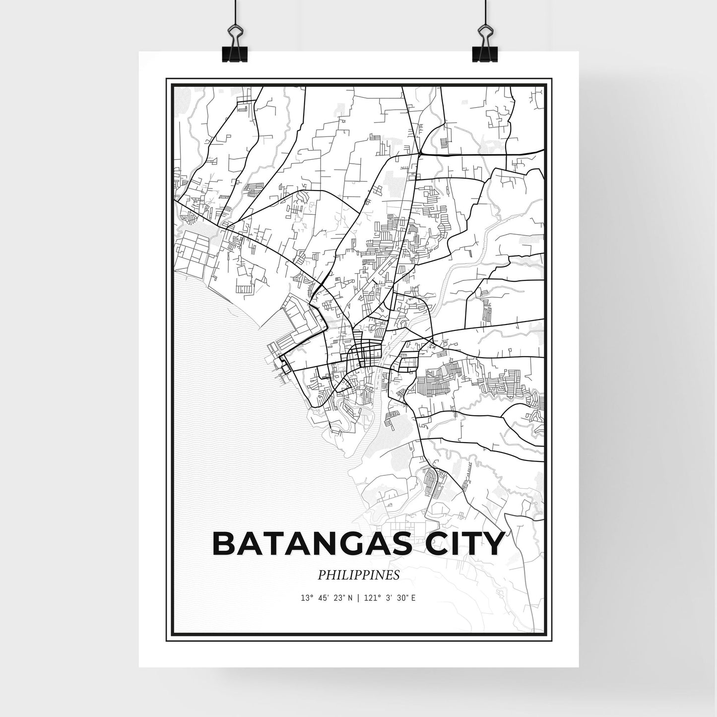 Batangas City Philippines - Premium City Map Poster