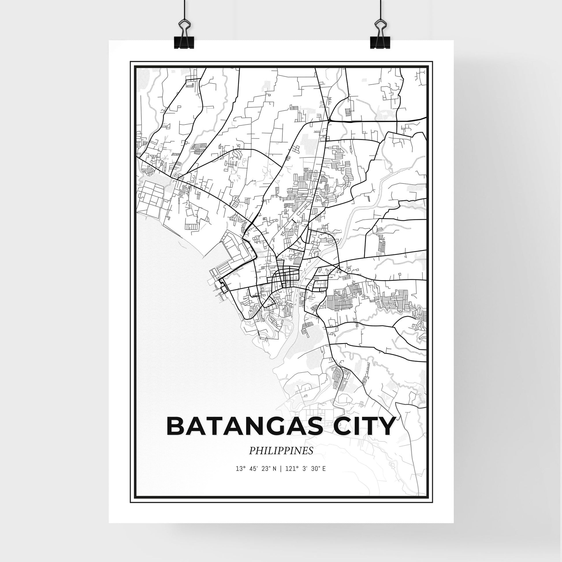 Batangas City Philippines - Premium City Map Poster