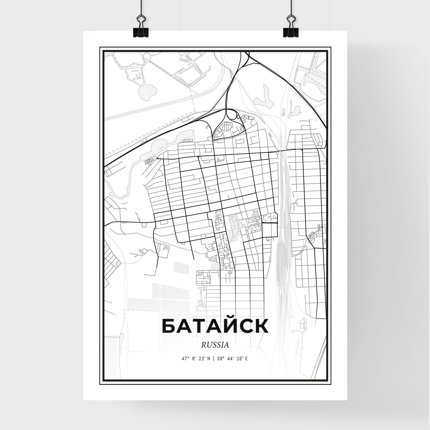 Bataysk Russia - Premium City Map Poster