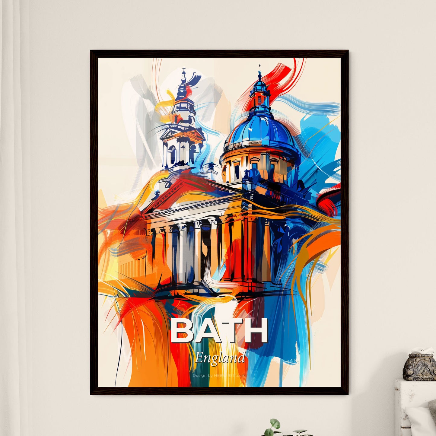 Vibrant Bath, England - A Colorful Painting Of A Building