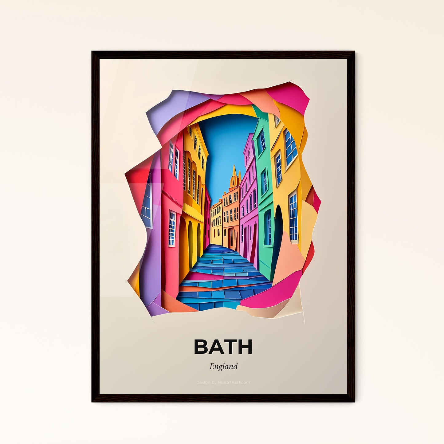 Vivid Bath, England - a colorful city street with a hole in the middle