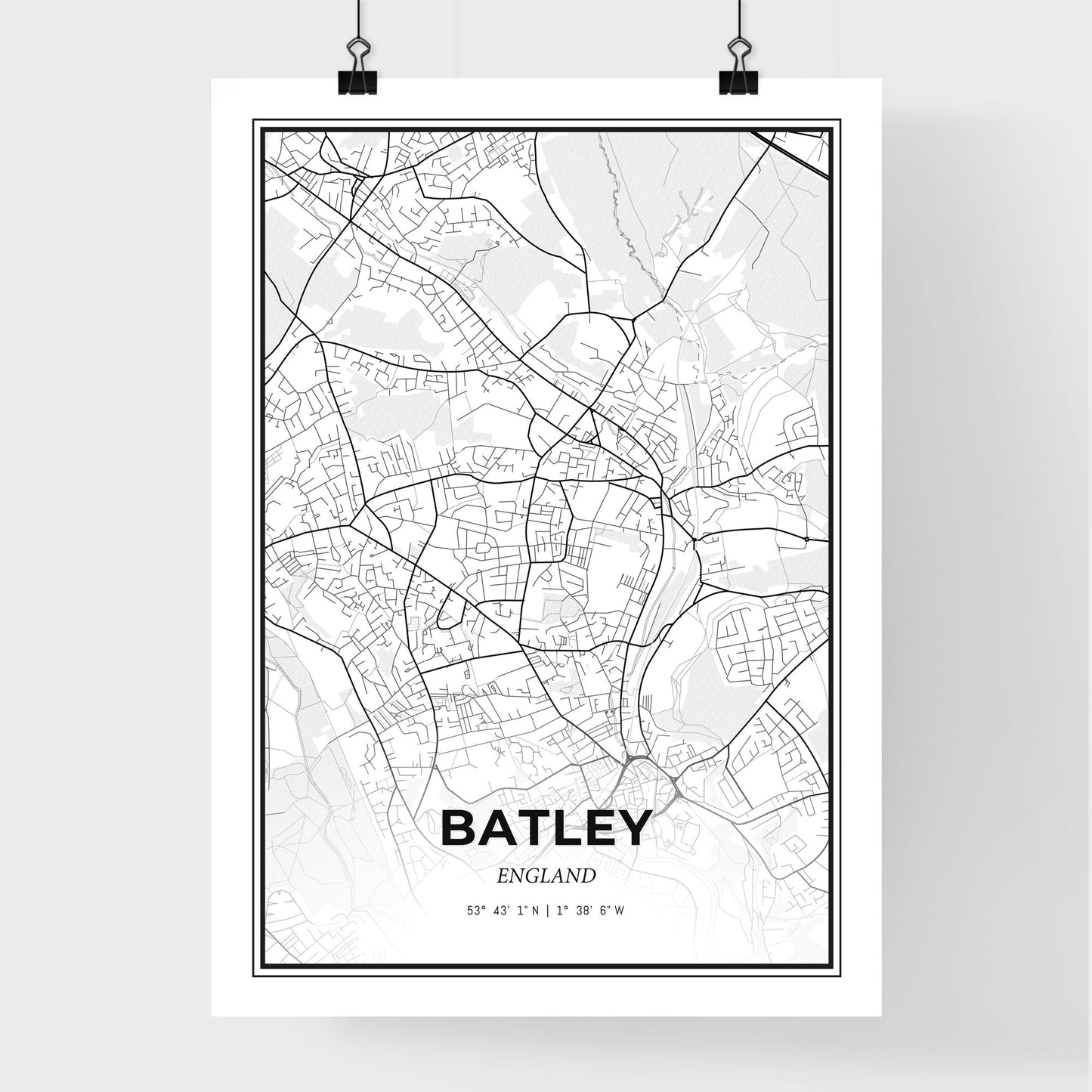 Batley England - Premium City Map Poster