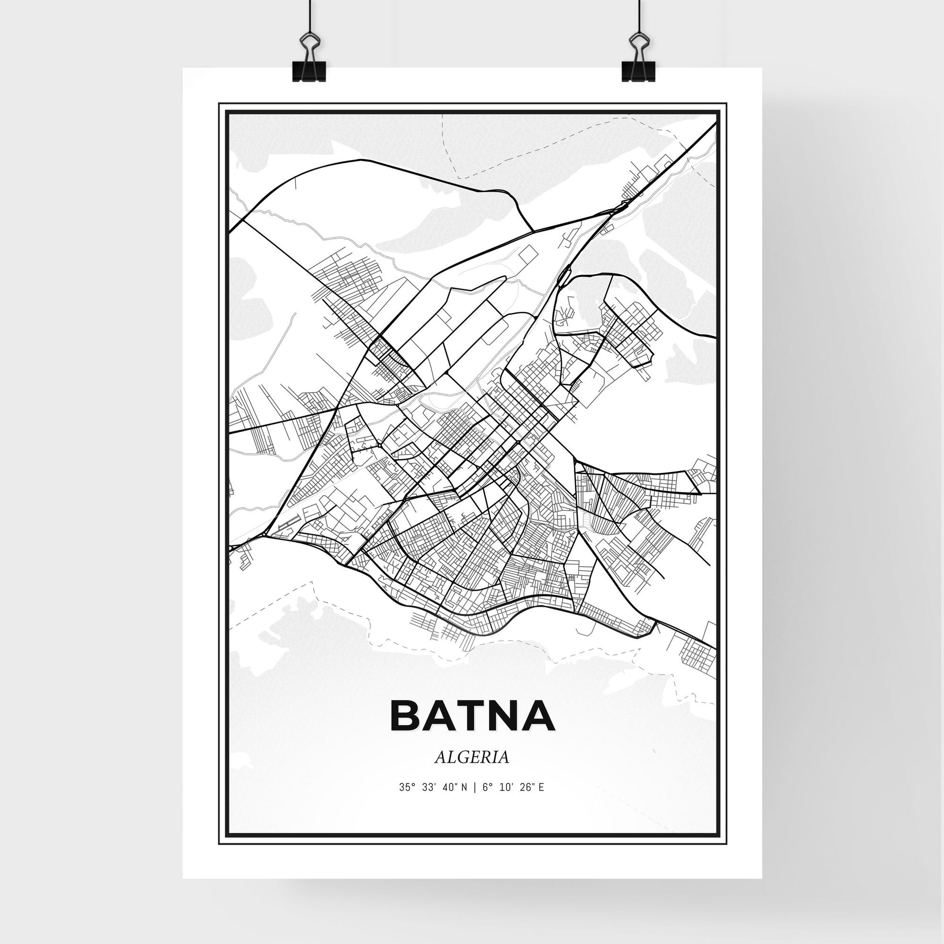 Batna Algeria - Premium City Map Poster