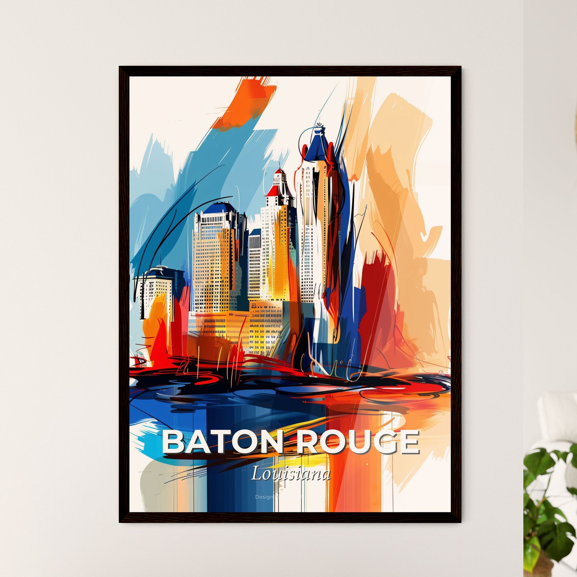 Vibrant Baton Rouge, Louisiana - A Painting Of A City