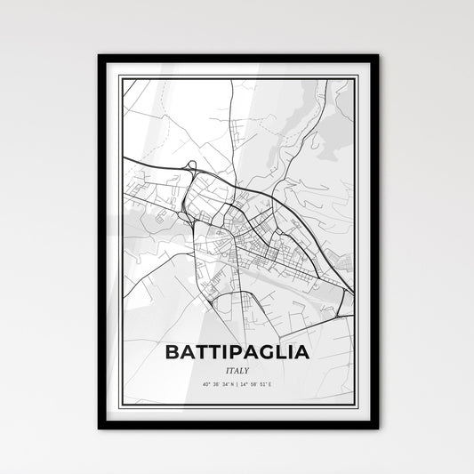 Battipaglia Italy - Scandinavian Style City Map for Modern Home Decor