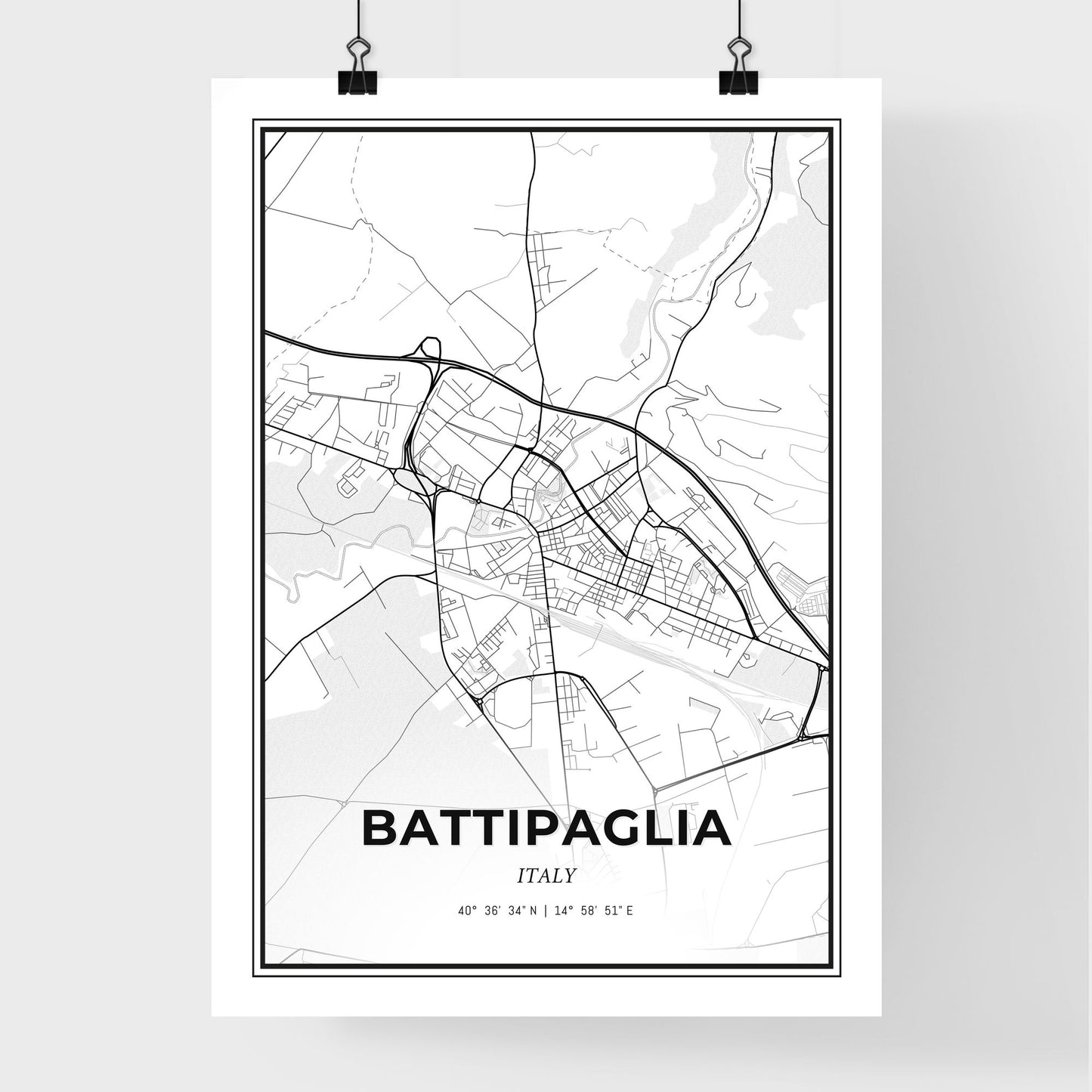 Battipaglia Italy - Premium City Map Poster