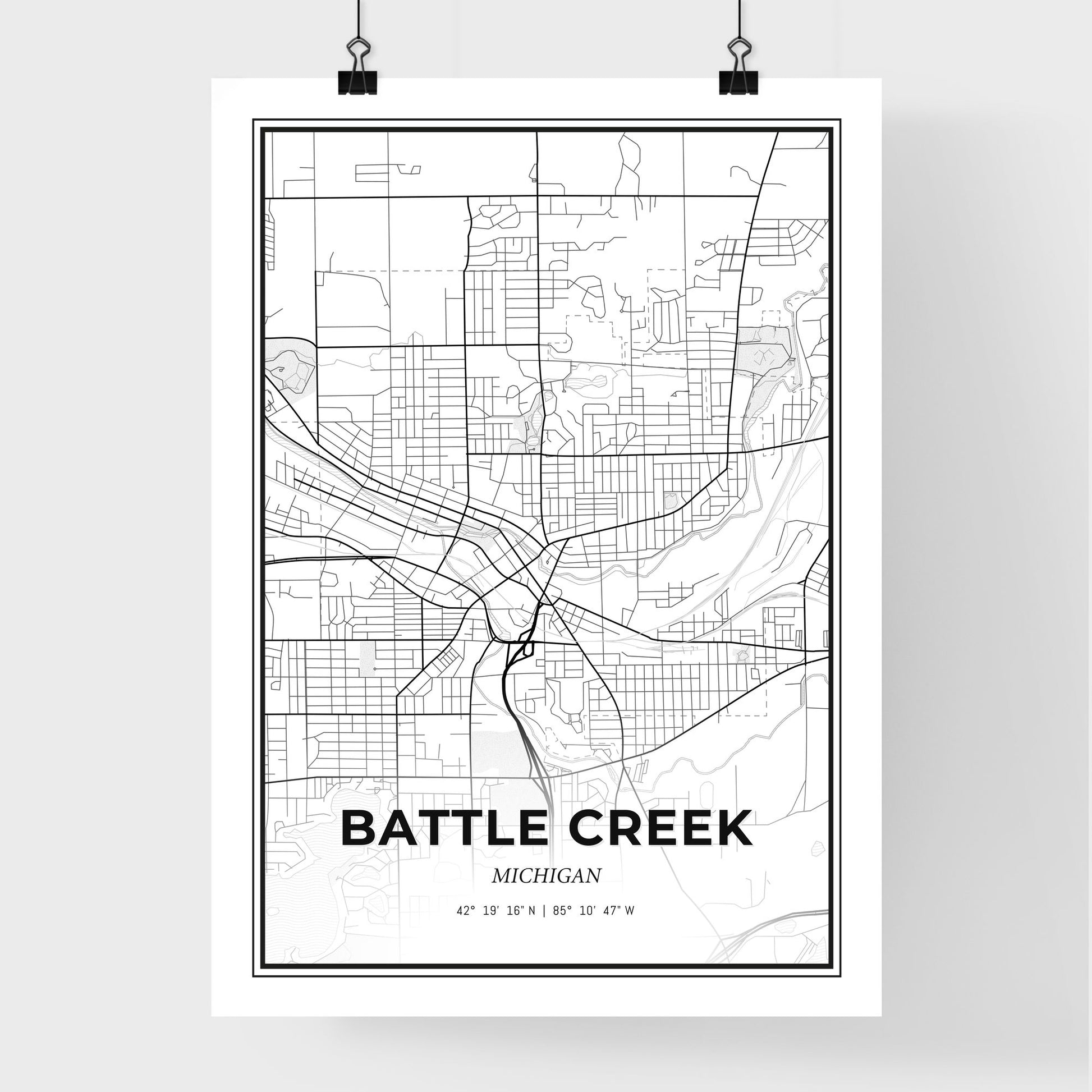 Battle Creek Michigan - Premium City Map Poster