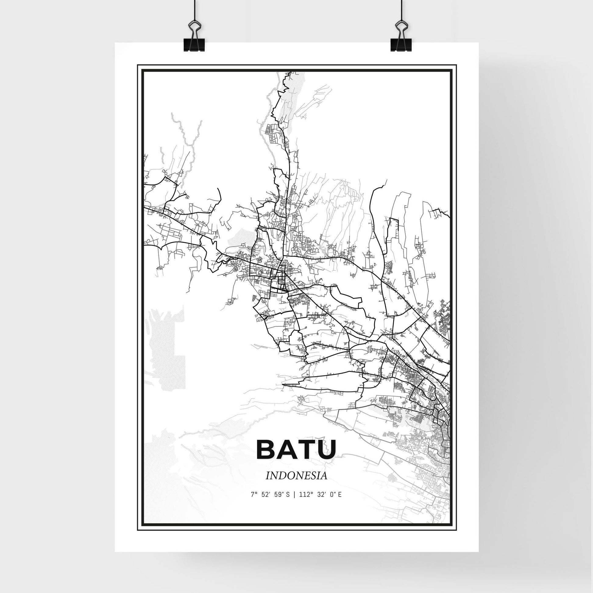 Batu Indonesia - Premium City Map Poster