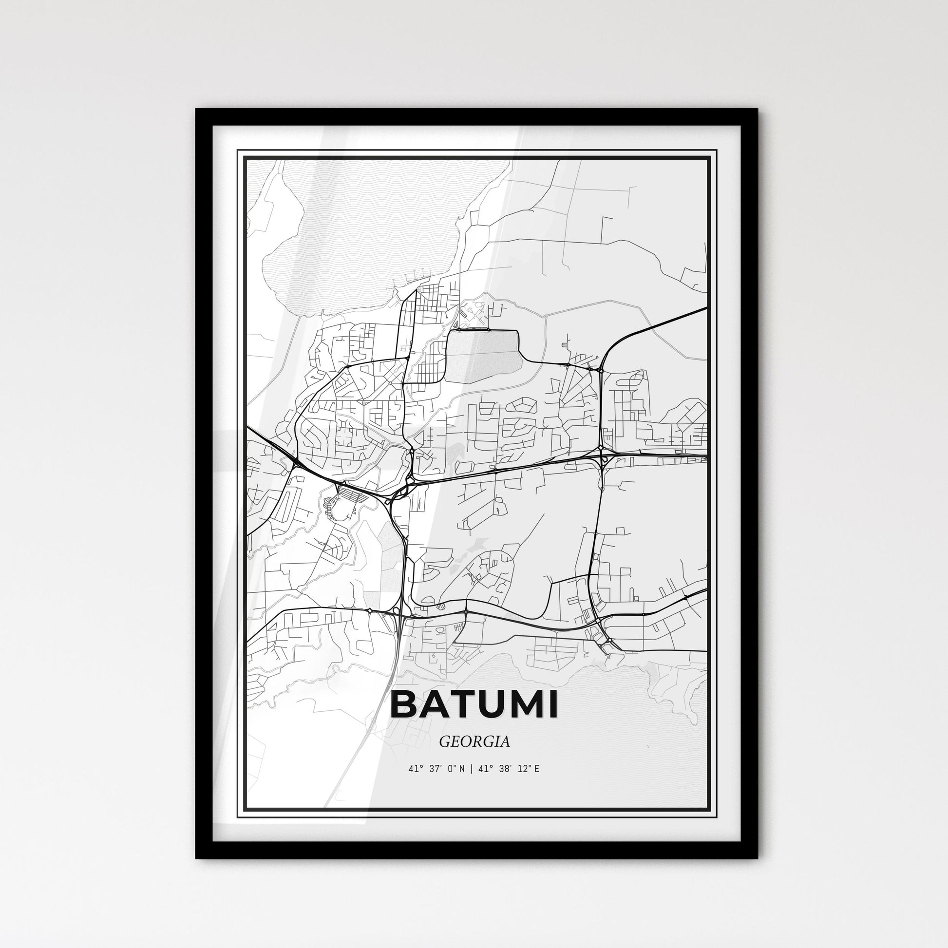 Batumi Georgia - Scandinavian Style City Map for Modern Home Decor