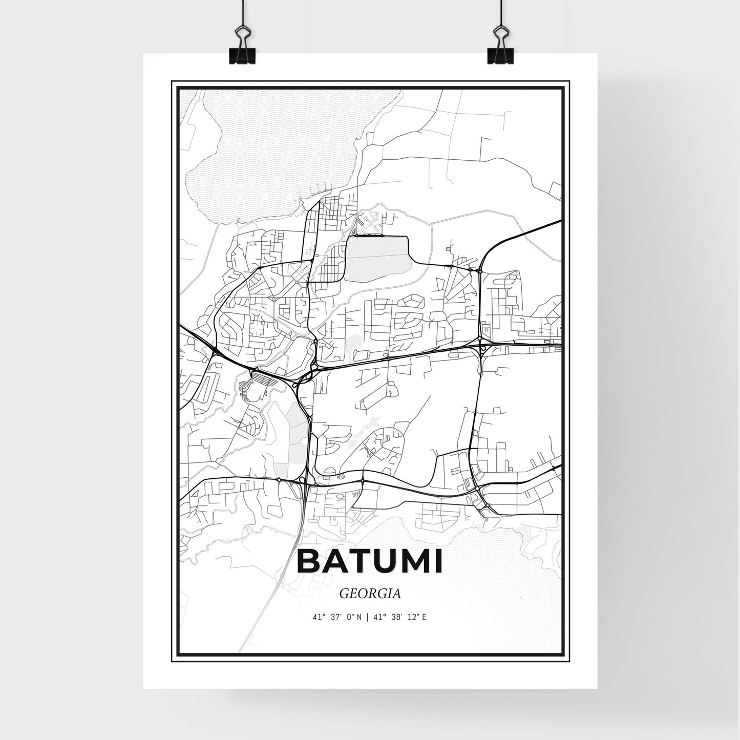 Batumi Georgia - Premium City Map Poster